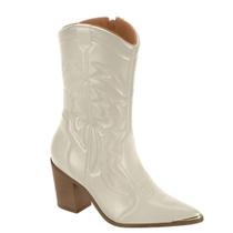 Bota Feminina Country Vizzano West Texana Bico Fino 3113101 Cor:Branco OffTamanho:34