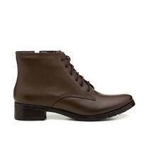 Bota Feminina Couro Botinha Estilosa Conforto Elegante Durabilidade Coturno cor Café 260C Bota Feminina Couro Botinha Estilosa Conforto Elegante Durabilidade Coturno cor Café 260C