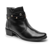 Bota Feminina Couro Cano Curto Botinha Casual Confortável Moderna Versátil Salto Bloco Bota Feminina Couro Cano Curto Botinha Casual Confortável Moderna Versátil Salto Bloco