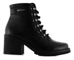 Bota Feminina Couro Cano Curto Coturno Original Comfortflex