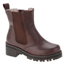 Bota Feminina Couro Cano Curto Tratorada Forrada Lã Natural La Botte