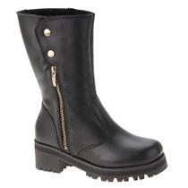 Bota Feminina Couro Cano Médio Tratorada Forrada La Botte Bota Feminina Couro Cano Médio Tratorada Forrada La Botte