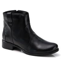 Bota Feminina Couro Casual Leve Zíper Conforto Dia a Dia Bota Feminina Couro Casual Leve Zíper Conforto Dia a Dia