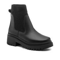 Bota Feminina Couro Chelsea Cano Curto Confortável Casual