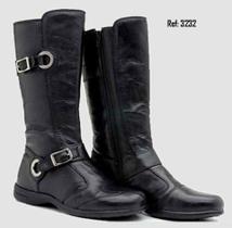 Bota Feminina Couro Confort Cano Alto Mondeo 3232 Bota Feminina Couro Confort Cano Alto Mondeo 3232