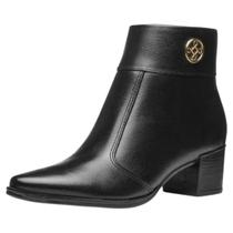 Bota Feminina Couro Confortável Resistente Cano Baixo Pegada
