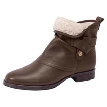 Bota Feminina Couro Elegante Resistente Salto Baixo Bottero