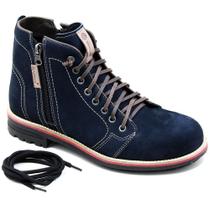 Bota Feminina Couro Estilo Camurça Tratorada Antiderrapante