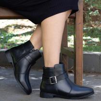 Bota Feminina Couro Legítimo Cano Curto Silvana Confortável
