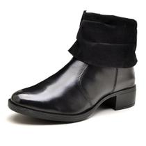 Bota Feminina Couro Legítimo Cano Suede Canadian Reta Oposta - F3000 - Preto Bota Feminina Couro Legítimo Cano Suede Canadian Reta Oposta - F3000 - Preto
