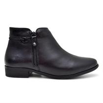 Bota Feminina Couro Premium Cano Curto Confortavel Salto Baixo Cor Preto 33 ao 40 Bota Feminina Couro Premium Cano Curto Confortavel Salto Baixo Cor Preto 33 ao 40