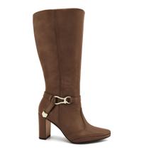 Bota Feminina Couro Ramarim Salto Alto Cano Longo Bico Fino 2615104 Cor:CapuccinoTamanho:37 Bota Feminina Couro Ramarim Salto Alto Cano Longo Bico Fino 2615104 Cor:CapuccinoTamanho:37