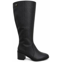 Bota Feminina Cravo e Canela Tumbled Em Couro - Preta
