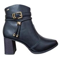 Bota Feminina DAKOTA Ankle Boot Cano Baixo Salto Bloco DA781