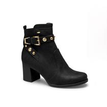 Bota feminina dakota bico fino salto bloco conforto casual