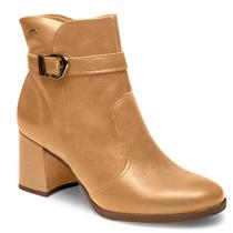 Bota Feminina Dakota Cano Curto Salto Bloco D2704 Cor:MousseTamanho:39