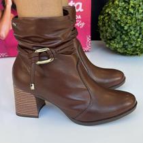 Bota Feminina Dakota Cano Curto Salto Bloco Zíper D2703 Cor:CafeTamanho:35
