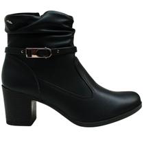 Bota Feminina Dakota Cano Médio Zíper Lateral Salto Grosso