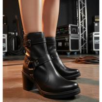 bota feminina Dakota com zíper preta salto alto