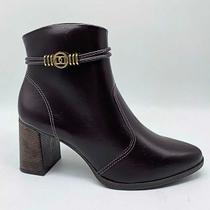 Bota Feminina Dakota D2162 Cano Curto Salto Bloco Baixo Elegante Confortável Inverno Bota Feminina Dakota D2162 Cano Curto Salto Bloco Baixo Elegante Confortável Inverno