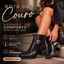 bota feminina dakota em couro balmy com ziper Tamanho:39Cor:preto bota feminina dakota em couro balmy com ziper Tamanho:39Cor:preto