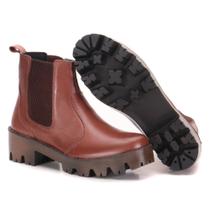 Bota Feminina de Couro - Tratorada Terra - Ref 9002 Bota Feminina de Couro - Tratorada Terra - Ref 9002