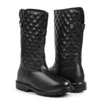 Bota Feminina de Inverno para Neve em Couro em Lã Impermeáv