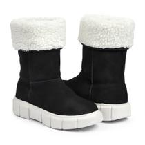 Bota Feminina de Inverno para Neve em Couro em Lã Impermeáv Bota Feminina de Inverno para Neve em Couro em Lã Impermeáv