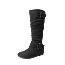 Bota Feminina DREAM PAIRS Cano Alto Couro Suede Preto para Panturrilha Larga Bota Feminina DREAM PAIRS Cano Alto Couro Suede Preto para Panturrilha Larga