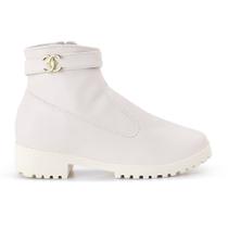 Bota Feminina Elegante Festa Junina Coturno Cano Médio Baixo Com Fecho Regulável