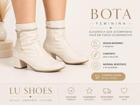 Bota Feminina Elegante Salto Médio com Detalhe Brilhante Bota Feminina Elegante Salto Médio com Detalhe Brilhante