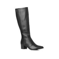 Bota Feminina Em Couro Cano Alto Pegada Preta