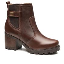 Bota Feminina em Couro Elástico Calce Fácil Pegada 281309 Marrom Bota Feminina em Couro Elástico Calce Fácil Pegada 281309 Marrom