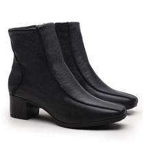 Bota Feminina Em Couro LegÍtimo - Luciana - Preto - Salto 4.5cm