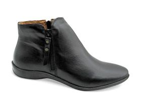 Bota Feminina em Couro Preto Perlatto com 2 Zíperes ANG013E Bota Feminina em Couro Preto Perlatto com 2 Zíperes ANG013E