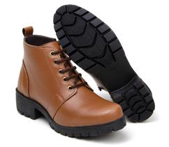 Bota Feminina Estilo Coturno Super Leve e Confortável Solado em Borracha