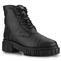 Bota feminina forrada em lã natural de carneiro Tractor Lace Ref.:22808