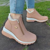 Bota Feminina Forrada Lanin Nobuck Antique Com Lã