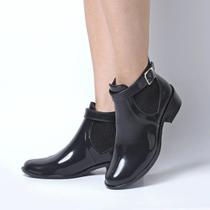 Bota Feminina Galocha Chelsea Preta Confortável Inverno Bota Feminina Galocha Chelsea Preta Confortável Inverno