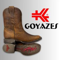 Bota Feminina Goyazes Couro Dallas Ocre Bico Quadrado Liso Ref: 203258-CF Bota Feminina Goyazes Couro Dallas Ocre Bico Quadrado Liso Ref: 203258-CF