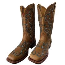Bota Feminina Goyazes Marrom com Bolinha Turquesa