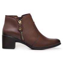 Bota Feminina Havana Cano Curto Em Couro Conforto 502