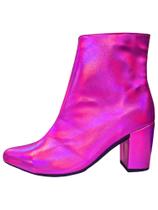 Bota feminina Holográfica Fosca Ankle Boot Tendência Blogueira Ref. 20/155 - Bruyng Calçados
