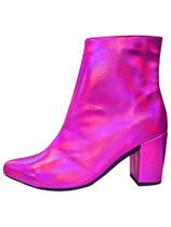 Bota feminina Holográfica Fosca Ankle Boot Tendência Blogueira Ref. 20/155