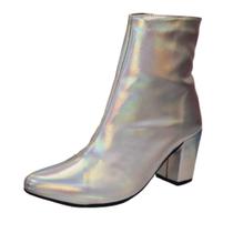 Bota feminina Holográfica Fosca Ankle Boot Tendência Blogueira Ref. 20/155 - Bruyng Calçados