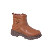 Bota Feminina Infantil Coturno Tiras Ortopé Glam Boot Macia