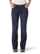 Bota feminina Jean Wrangler Q-Baby de cintura média com corte de bota Scootin Bota feminina Jean Wrangler Q-Baby de cintura média com corte de bota Scootin