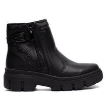 Bota Feminina Kolosh Cano Curto Tratorado Napa Preto