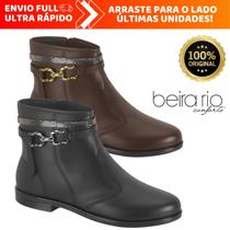 Bota Feminina Lançamento Beira Rio Anabela Salto Baixo Com Brilho Macia Original