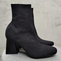 Bota Feminina Lima Knit Salto Bloco Alto